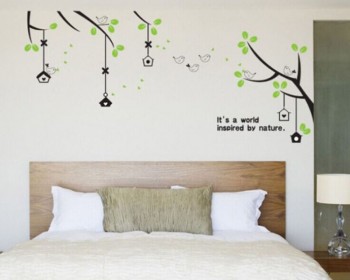 Branches with Green Leaves Wall Decal Vinyl Tree Art Stickers